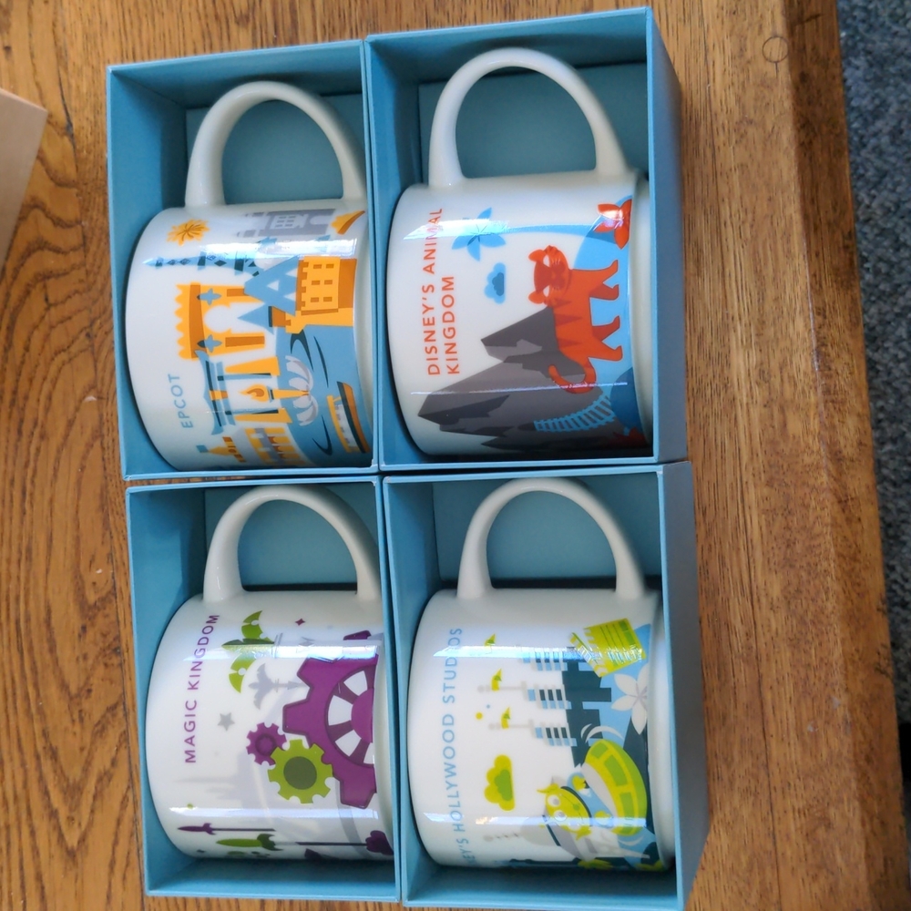 NIB Disney's V3 2017 Version You Are Here Starbucks Mug - all 4 parks never used